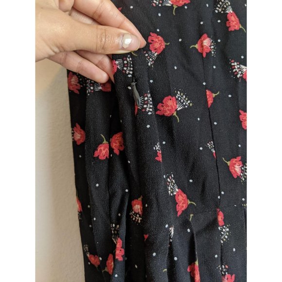 2 Free People Tegan Black Floral Mini Dress. - Picture 4 of 11